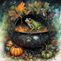 PANEL DRUKOWANY HALLOWEEN- ŻABY NR 3