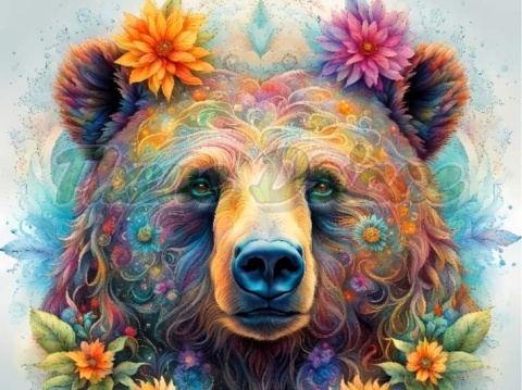 PANEL DRUKOWANY NEONOWY NIEDŹWIEDŹ NR 23