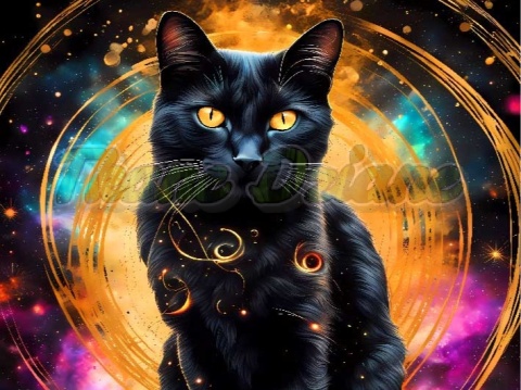 PANEL DRUKOWANY PROSTOKĄT CZARNY KOT