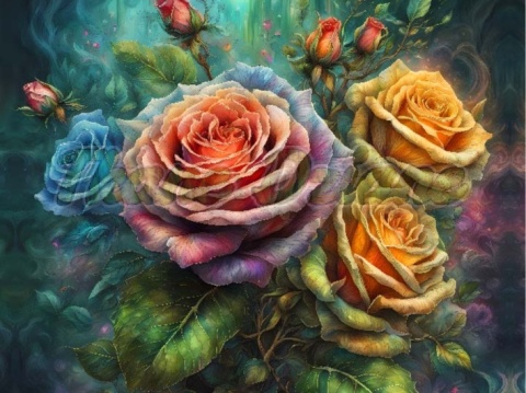 PANEL DRUKOWANY RÓŻA KOLOROWA NR 3