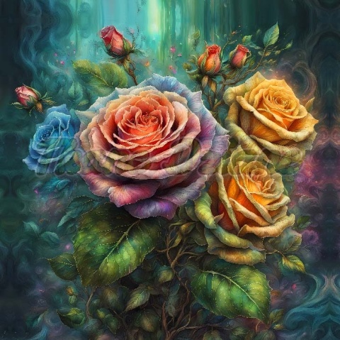 PANEL DRUKOWANY RÓŻA KOLOROWA NR 3