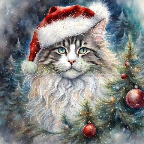 PANEL DRUKOWANY ŚWIĄTECZNE KOTY NR 7