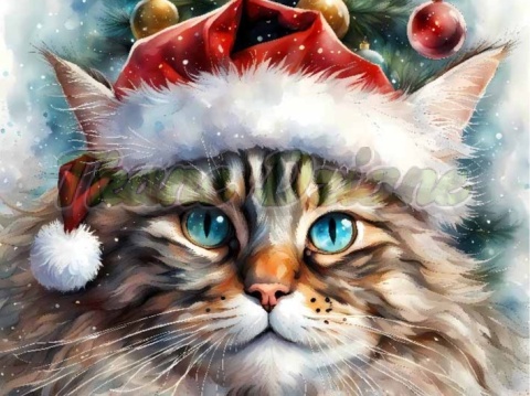 PANEL DRUKOWANY ŚWIĄTECZNE KOTY NR 8