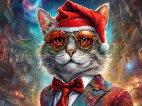 PANEL DRUKOWANY ŚWIĄTECZNE KOTY NR 9