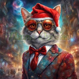 PANEL DRUKOWANY ŚWIĄTECZNE KOTY NR 9