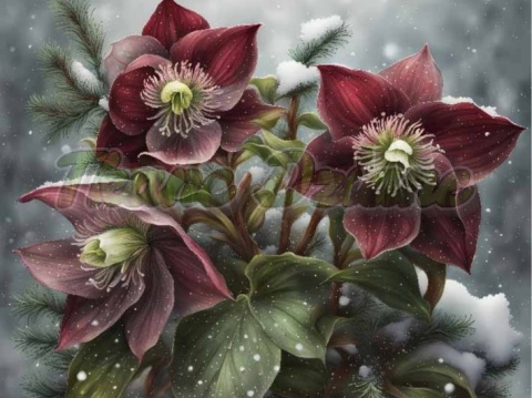 PANEL DRUKOWANY ŚWIĄTECZNE KWIATY NR 3