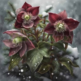 PANEL DRUKOWANY ŚWIĄTECZNE KWIATY NR 3