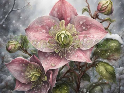 PANEL DRUKOWANY ŚWIĄTECZNE KWIATY NR 4