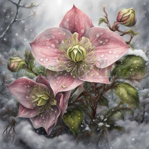 PANEL DRUKOWANY ŚWIĄTECZNE KWIATY NR 4