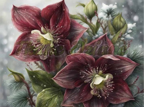 PANEL DRUKOWANY ŚWIĄTECZNE KWIATY NR 6