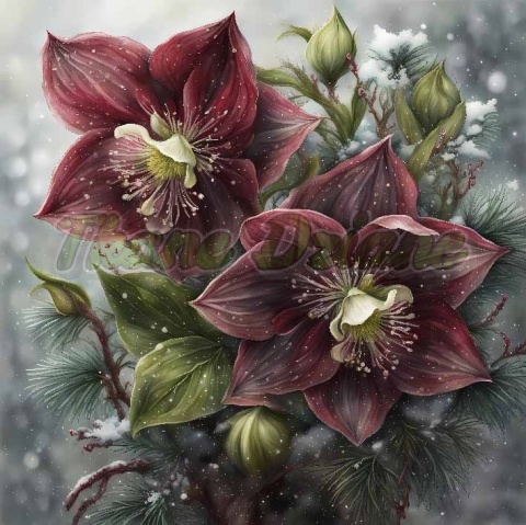 PANEL DRUKOWANY ŚWIĄTECZNE KWIATY NR 6