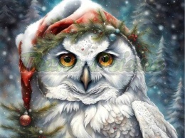 PANEL DRUKOWANY ŚWIĄTECZNE ZWIERZAKI- SOWA NR 14