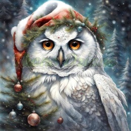 PANEL DRUKOWANY ŚWIĄTECZNE ZWIERZAKI- SOWA NR 14