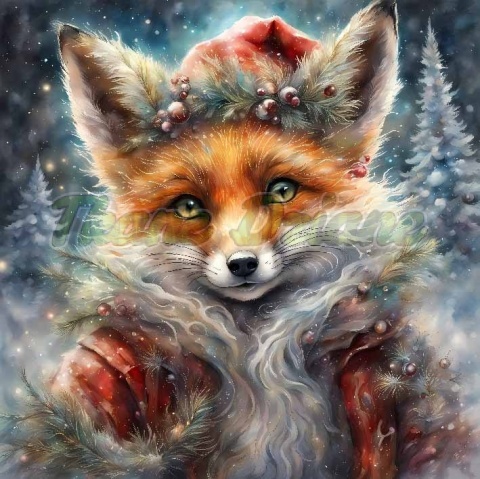 PANEL DRUKOWANY ŚWIĄTECZNE ZWIERZAKI- LIS NR 17