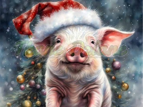 PANEL DRUKOWANY ŚWIĄTECZNE ZWIERZAKI- ŚWINKA NR 15