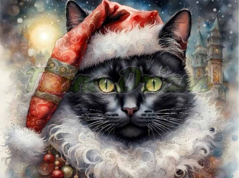 PANEL DRUKOWANY ŚWIĄTECZNE KOTY NR 1