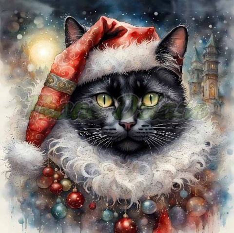 PANEL DRUKOWANY ŚWIĄTECZNE KOTY NR 1