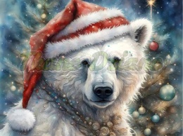 PANEL DRUKOWANY ŚWIĄTECZNE ZWIERZAKI- BIAŁY NIEDŹWIEDŹ NR 11