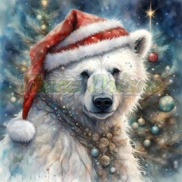 PANEL DRUKOWANY ŚWIĄTECZNE ZWIERZAKI- BIAŁY NIEDŹWIEDŹ NR 11