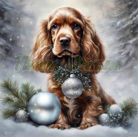 PANEL DRUKOWANY ŚWIĄTECZNE ZWIERZAKI Z BOMBKAMI NR 3