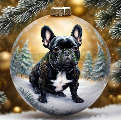 PANEL DRUKOWANY ŚWIĄTECZNE ZWIERZAKI Z BOMBKAMI NR 8