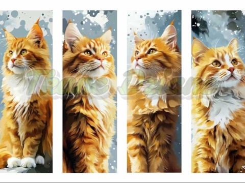 PANEL DRUKOWANY ZAKŁADKI DO KSIĄŻEK -KOT RUDY