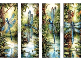 PANEL DRUKOWANY ZAKŁADKI DO KSIĄŻEK -WAŻKI NIEBIESKIE