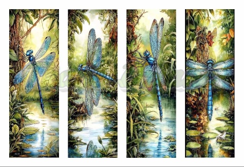 PANEL DRUKOWANY ZAKŁADKI DO KSIĄŻEK -WAŻKI NIEBIESKIE