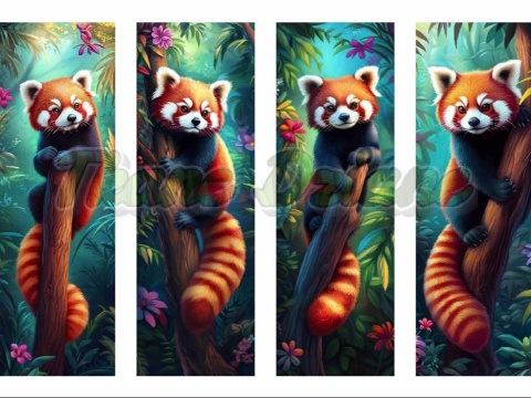 PANEL DRUKOWANY ZAKŁADKI DO KSIĄŻEK -RED PANDA