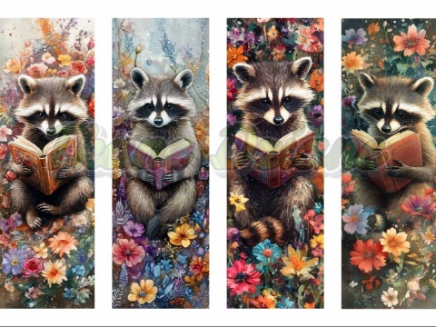 PANEL DRUKOWANY ZAKŁADKI DO KSIĄŻEK -SZOPY W KWIATACH