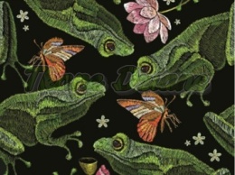 TKANINA DRUKOWANA ŻABKI