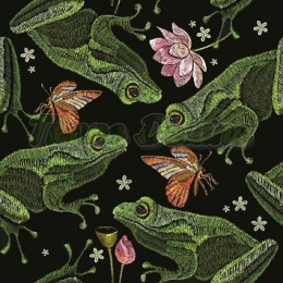 TKANINA DRUKOWANA ŻABKI