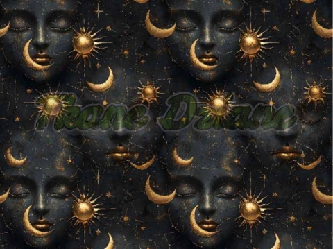 TKANINA DRUKOWANA ASTRONOMIA NR 7 mały wzór