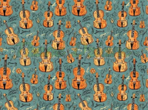 TKANINA DRUKOWANA GITARY NR 9