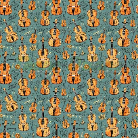 TKANINA DRUKOWANA GITARY NR 9