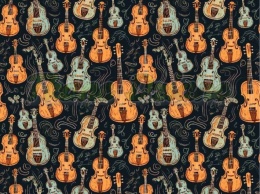 TKANINA DRUKOWANA GITARY NR 8