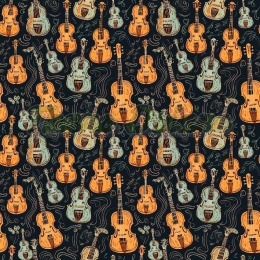 TKANINA DRUKOWANA GITARY NR 8