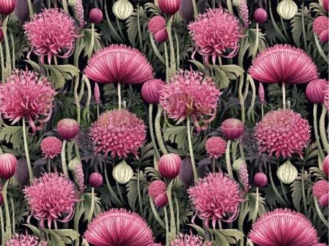 TKANINA DRUKOWANA KWIATY NR 6