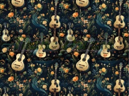 TKANINA DRUKOWANA GITARY NR 1