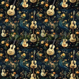 TKANINA DRUKOWANA GITARY NR 1