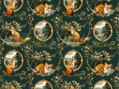 TKANINA DRUKOWANA LISY NR 4