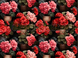 TKANINA DRUKOWANA CZERWONE KWIATY NR 6