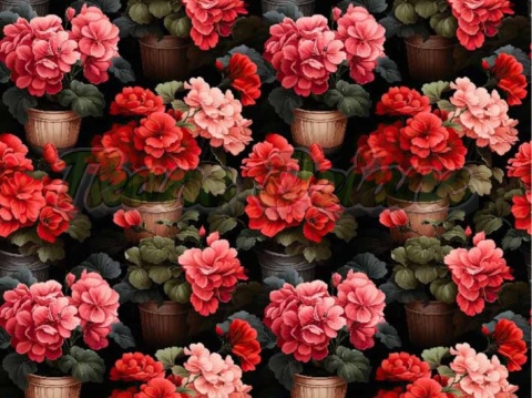 TKANINA DRUKOWANA CZERWONE KWIATY NR 6