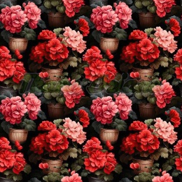 TKANINA DRUKOWANA CZERWONE KWIATY NR 6