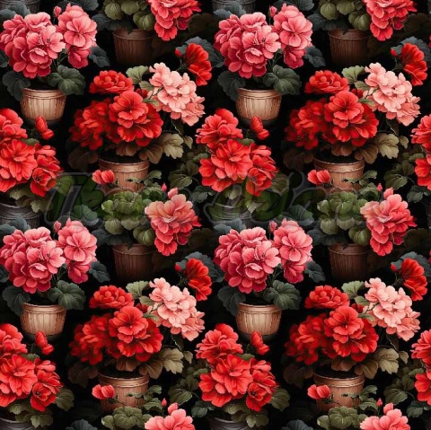 TKANINA DRUKOWANA CZERWONE KWIATY NR 6