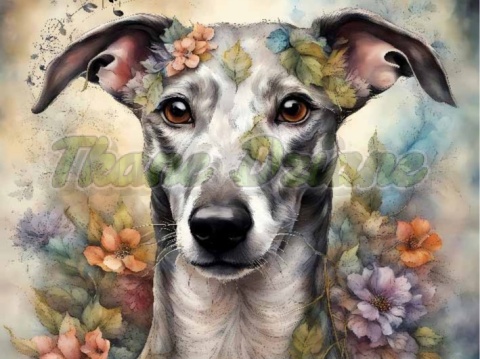 PANEL DRUKOWANY AKWARELOWE PSY -WHIPPET NR 99