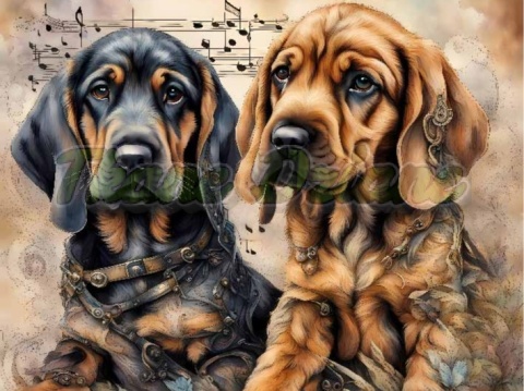 PANEL DRUKOWANY AKWARELOWE PSY -POSOKOWIEC I GOŃCZY POLSKI NR 97