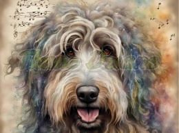 PANEL DRUKOWANY AKWARELOWE PSY -BERGAMASCO NR 93