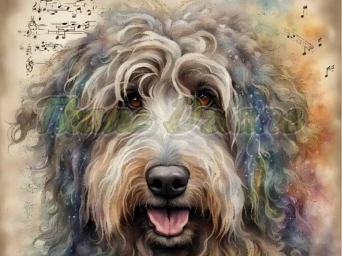 PANEL DRUKOWANY AKWARELOWE PSY -BERGAMASCO NR 93