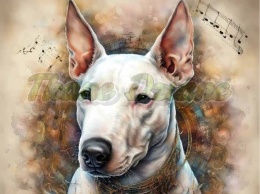 PANEL DRUKOWANY AKWARELOWE PSY -BULLTERRIER NR 96